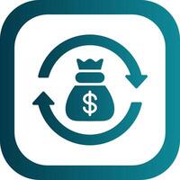 Return Of Investment Glyph Gradient Corner Icon vector