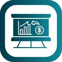 Income Chart Glyph Gradient Corner Icon vector