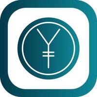 Yen Glyph Gradient Corner Icon vector