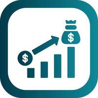 Money Growth Glyph Gradient Corner Icon vector