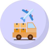 Logistic Service Provider Flat Bubble Icon vector