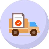 Proof Of Delivery Flat Bubble Icon vector