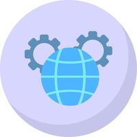 Global Management Flat Bubble Icon vector