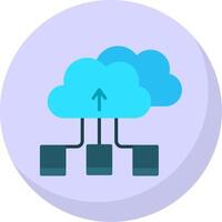 Cloud Storage Flat Bubble Icon vector