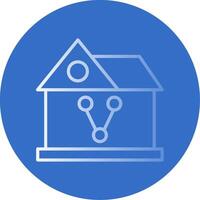 Sharing House Flat Bubble Icon vector