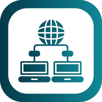 Data Network Glyph Gradient Corner Icon vector