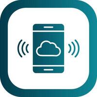 Mobile Cloud Glyph Gradient Corner Icon vector