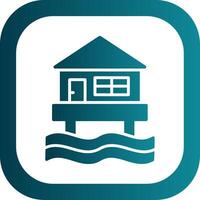 Beach Hut Glyph Gradient Corner Icon vector