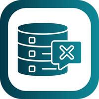 Eliminar base de datos glifo degradado esquina icono vector