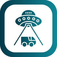 Ufo Glyph Gradient Corner Icon vector