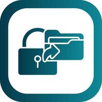 Secure Data Glyph Gradient Corner Icon vector