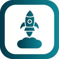 Rocket Launch Glyph Gradient Corner Icon vector