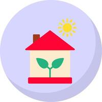 ECological House Flat Bubble Icon vector