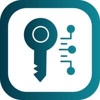 Digital Key Glyph Gradient Corner Icon vector