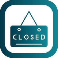 Closed Sign Glyph Gradient Corner Icon vector