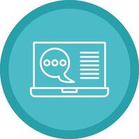 Laptop Info Chat Line Multi Circle Icon vector