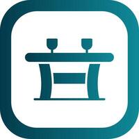 Table Glyph Gradient Corner Icon vector