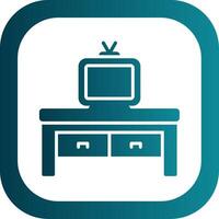 Tv Table Glyph Gradient Corner Icon vector