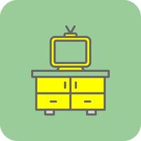 Tv Table Glyph Gradient Corner Icon vector
