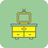 Tv Table Glyph Gradient Corner Icon vector