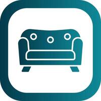 Sofa Glyph Gradient Corner Icon vector