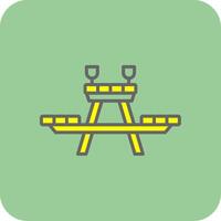 Picnic Table Glyph Gradient Corner Icon vector