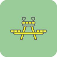 Picnic Table Glyph Gradient Corner Icon vector