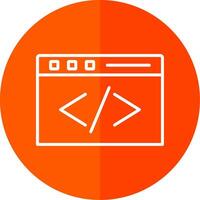 coding Line Red Circle Icon vector