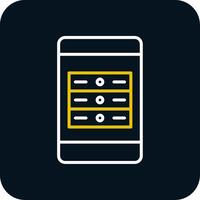 Mobile App Server Line Red Circle Icon vector