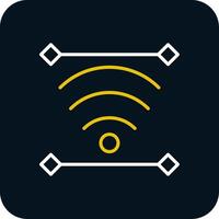 Wireless Line Red Circle Icon vector