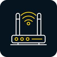 Wireless Modem Line Red Circle Icon vector