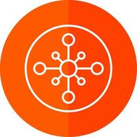 Network Hub Line Red Circle Icon vector