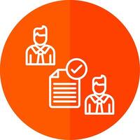 Conclusion Of Contract Line Red Circle Icon vector