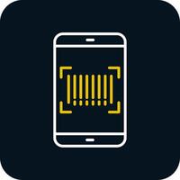 Barcode Scan Line Red Circle Icon vector