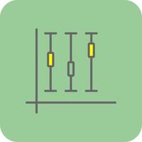 Box Plot Filled Yellow Icon vector