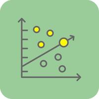 Scatter Graph Filled Yellow Icon vector