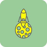 Moon Landing Filled Yellow Icon vector