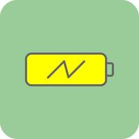 Charging Battery Filled Yellow Icon vector