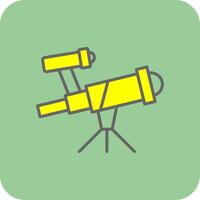 Telescope Filled Yellow Icon vector