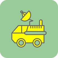 Space Car Filled Yellow Icon vector