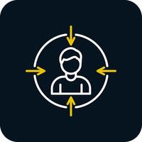Target Audiences Line Red Circle Icon vector