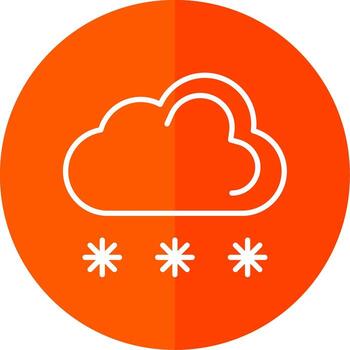 Cloud Computing Line Red Circle Icon vector