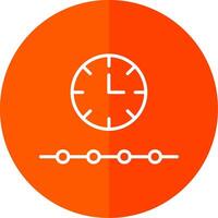 Free Time Line Red Circle Icon vector