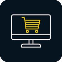 E-commerce Optimization Line Red Circle Icon vector