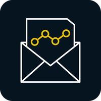 Email Marketing Line Red Circle Icon vector