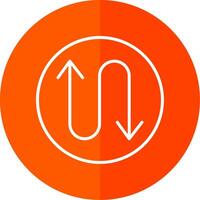 Zigzag Arrow Line Red Circle Icon vector