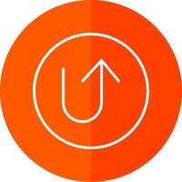 U Turn Line Red Circle Icon vector