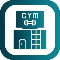 gimnasio glifo degradado esquina icono vector