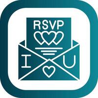 Rsvp Glyph Gradient Corner Icon vector