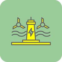 Tidal Power Filled Yellow Icon vector